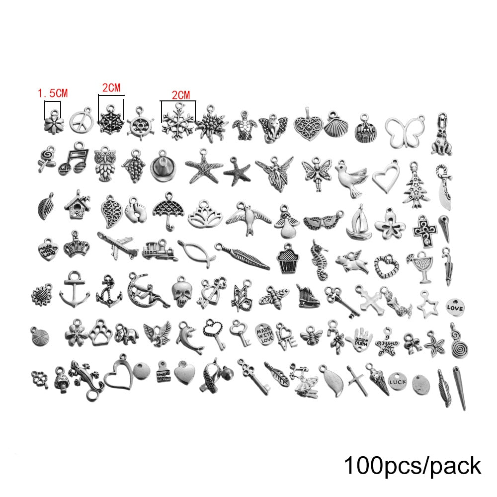 30-100Pcs Mixed Styles Pendants