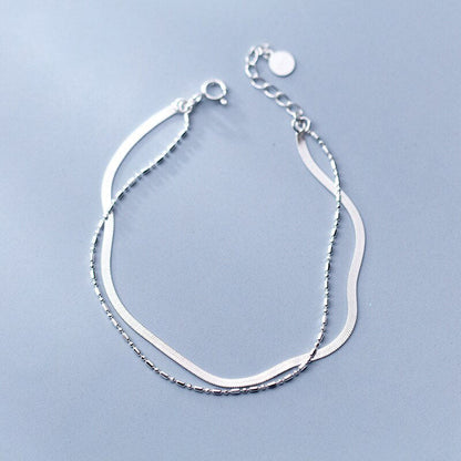 Bamboo Chain Silver Bracelet