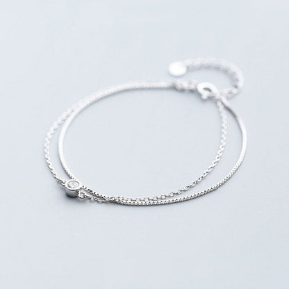 Luminous Clear CZ Double Layer Bracelet