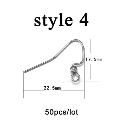 Hypoallergenic Stainless Steel Earring Hooks, 20-50pcs