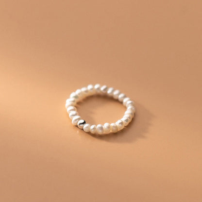 Pearl Stackable Silver Ring