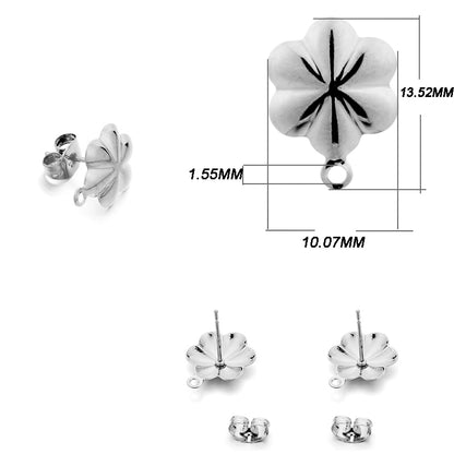 Edelstahl-Ohrstecker mit geometrischer Basis, 10 Stück