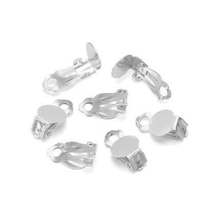 Ear Clip Base, Earrings Blank Setting 10mm, 50pcs