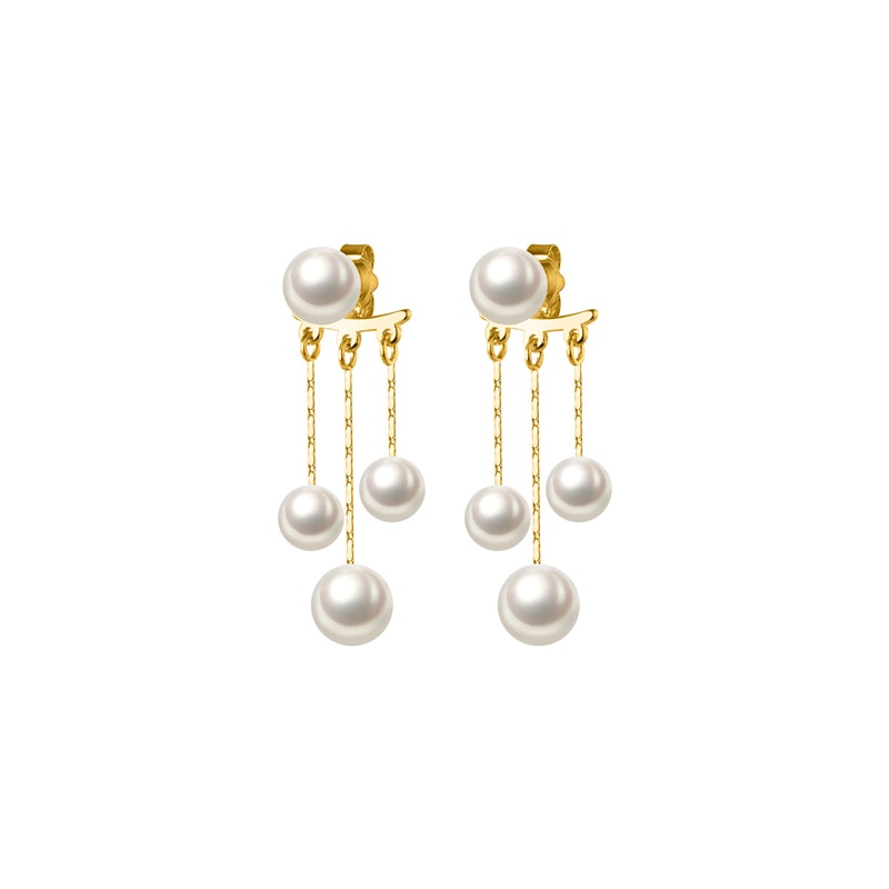 Boucles d'oreilles pendantes avec perles