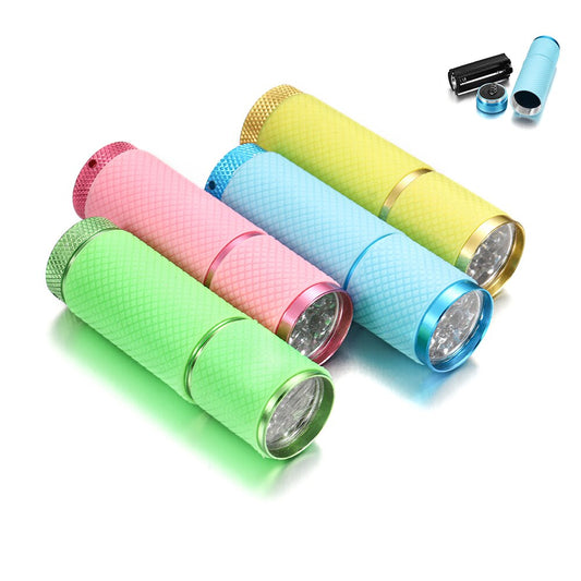 4-Farben-9-LED-UV-Taschenlampe für UV-Harzhärtung und Klebstoffe