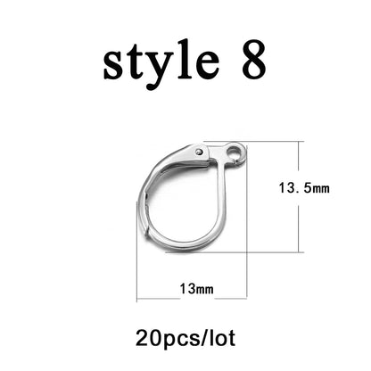 Hypoallergenic Stainless Steel Ear Hooks, 20-50Pcs