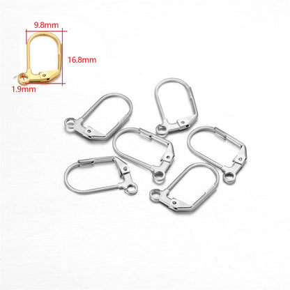 Gold Korean Earring Base in Stainless Steel, 20pcs