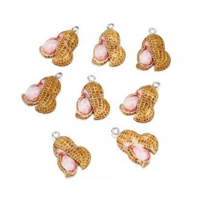 Pendentifs porte-clés en résine de fruits mélangés, 10 pièces