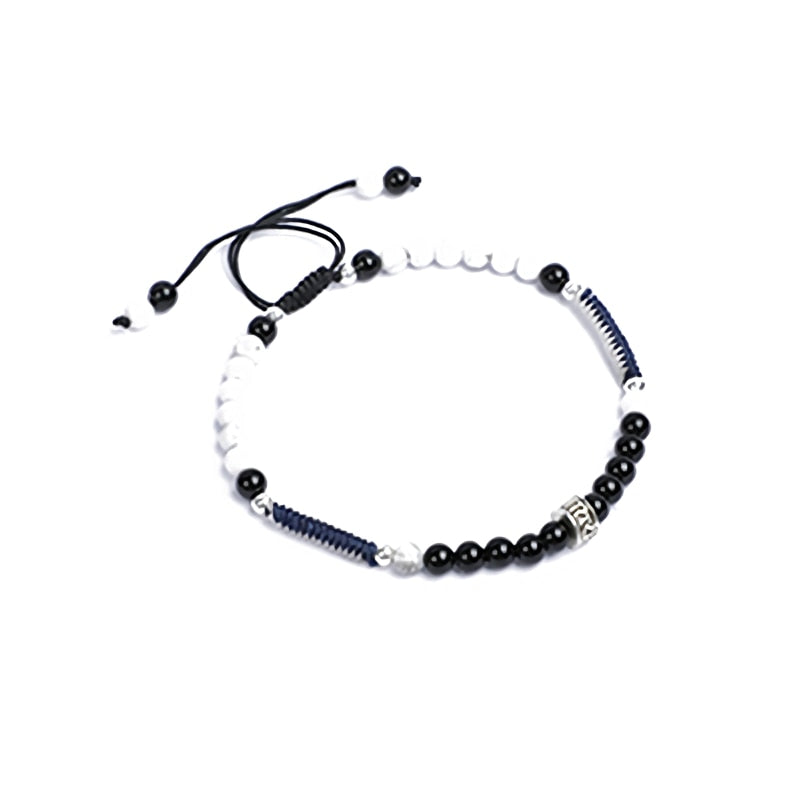 Onyx and Black Obsidian Knots Bracelet