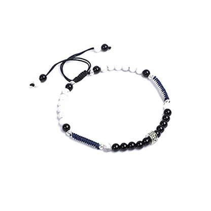 Bracelet Noeuds Onyx et Obsidienne Noire