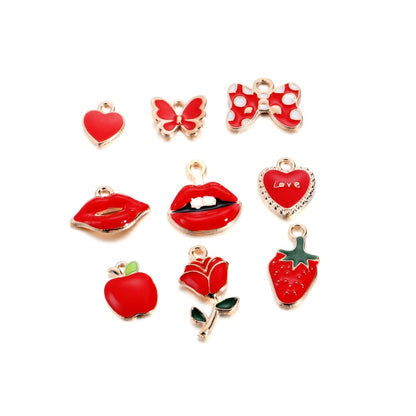 Small Fruit Shape Pendants, 10pcs