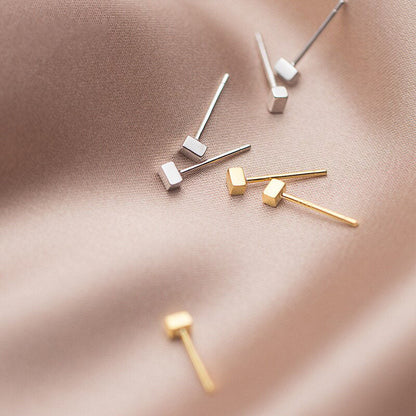 Geometric Square Tiny Stud Earring