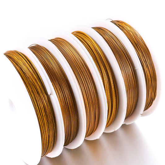 Fil de ligne solide résistant à l'or en acier inoxydable, 0.3mm 0.45mm 0.5mm 0.6mm, 1 rouleau