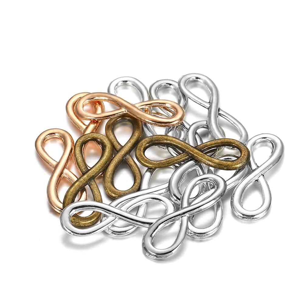 30Pcs 8x23mm Tibetan Infinity Link Symbol Pendants