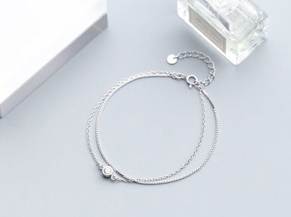 Luminous Clear CZ Double Layer Bracelet