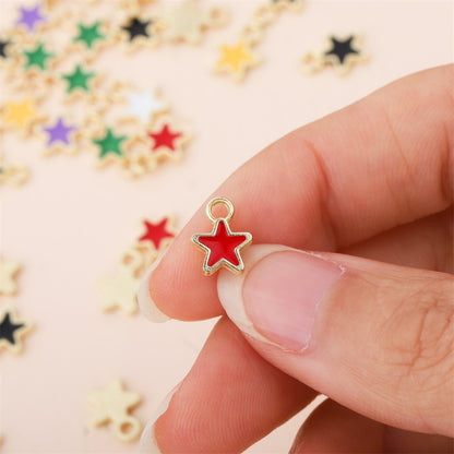 Metal Mini Stars Pendant, 50Pcs