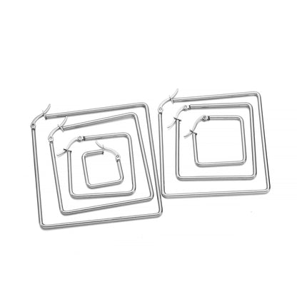 Stainless Steel Hoop Open Earrings Base, 15-50mm