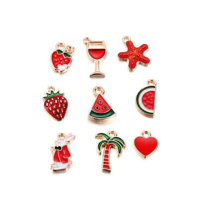 Small Fruit Shape Pendants, 10pcs