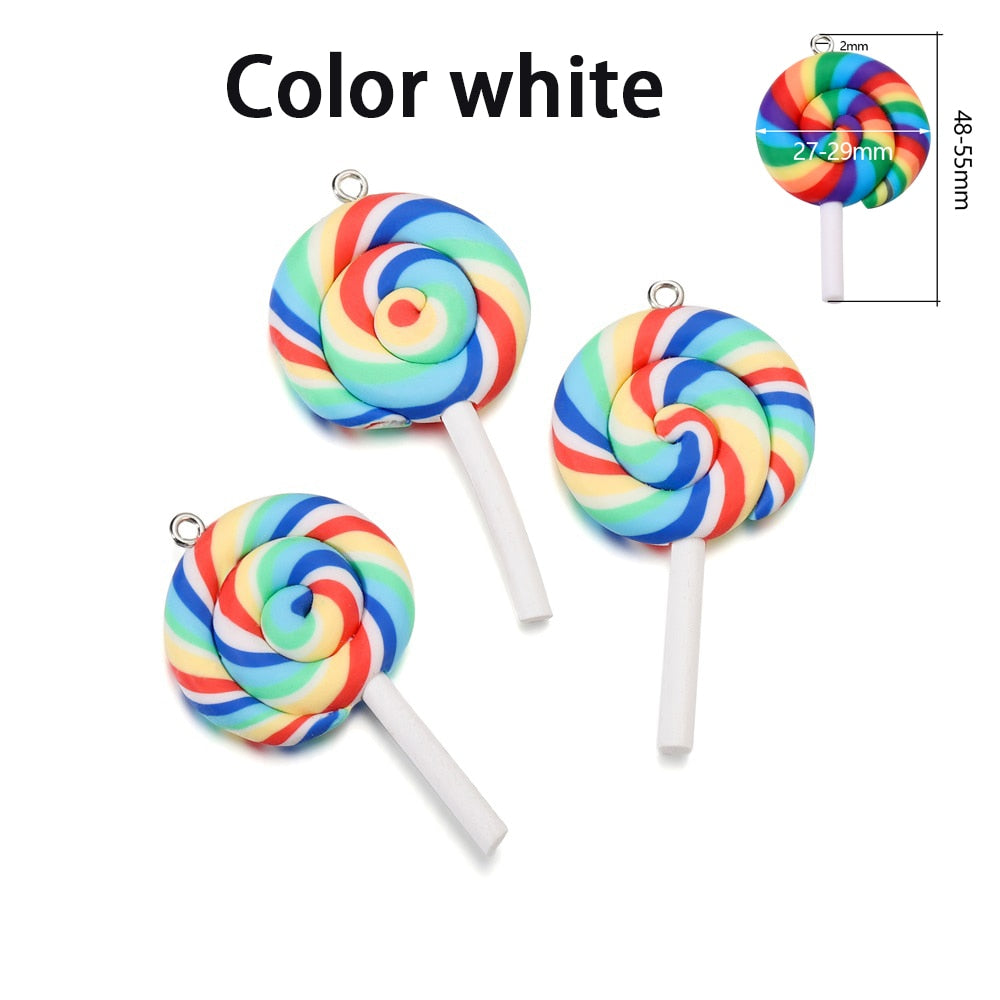 Süßer Candy Color Marshmallow Polymer Clay Anhänger, 10 Stück