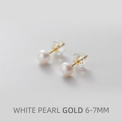 Multi-Color Natural Pearl Stud Earring