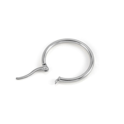 Stainless Steel Hoop Open Earrings Base, 15-50mm