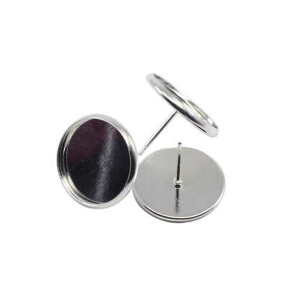 Stainless Iron Blank Earring Base, 20-50pcs