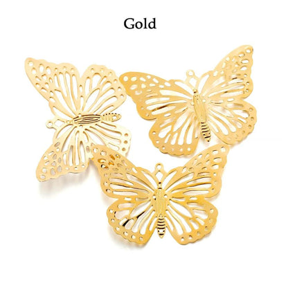 Butterfly Filigree Wraps Pendant Charms, 20-30Pcs