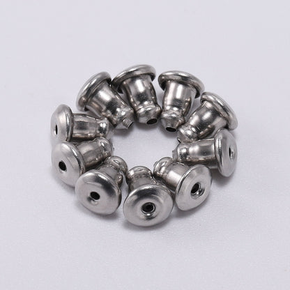 Stainless Steel Earring Studs Backs 4.8x5.8mm, 50pcs