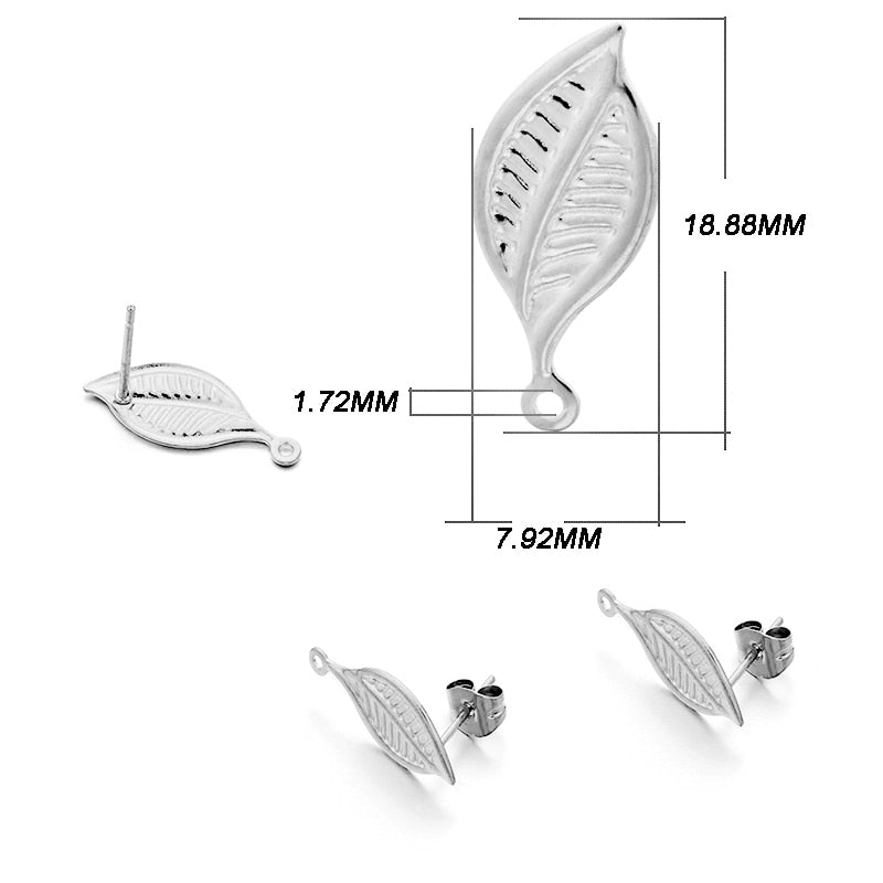 Edelstahl-Ohrstecker mit geometrischer Basis, 10 Stück