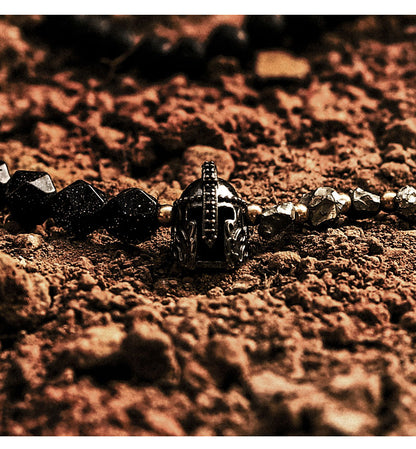 Rock Lava Stone and Blue Sandstone Bracelet