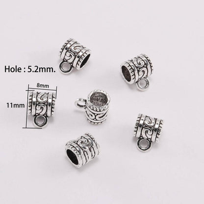 Antique Silver Clip Bail Connector Beads, 20pcs/lot