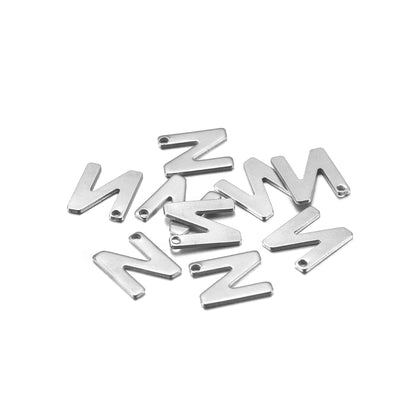 Stainless Steel A-Z Alphabet Letter Pendant, 50Pcs