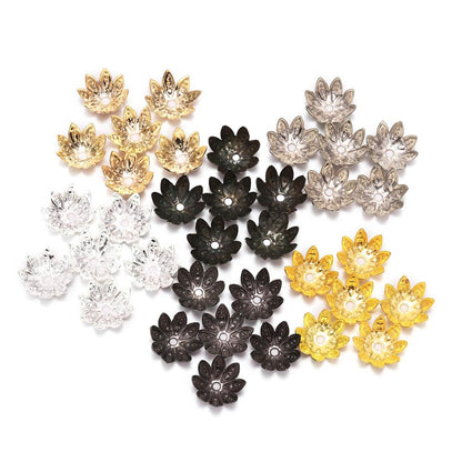 8, 10mm Lotus Flower Spacer Bead Caps, 200pcs