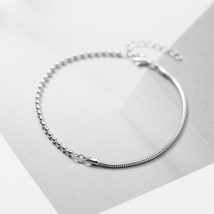 Asymmetry Snake Chain Bead Bracelet