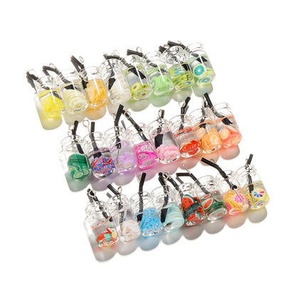 Fruit in Bottle Charm Pendant, 10pcs