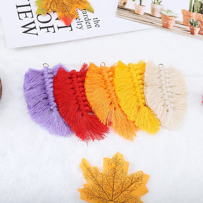 Braided Tassels Leaves Shape Pendant, 2-6 Pcs