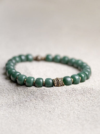 Green Bodhi Bead Stretch Bracelet