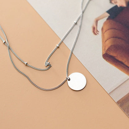 Collier minimaliste à pendentif petite boule à paillettes