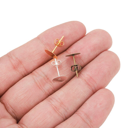 4-10mm Metal Blank Post Earring Studs Base 100pcs