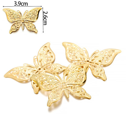 Butterfly Filigree Wraps Pendant Charms, 20-30Pcs