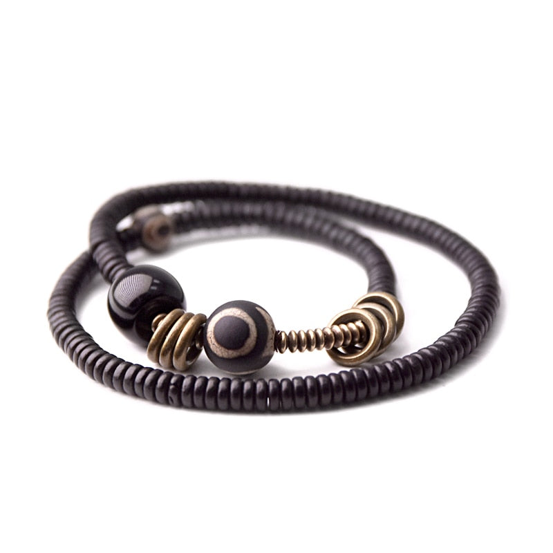 Black Onyx, Anti-evil Eye Ebony Beads Bracelet