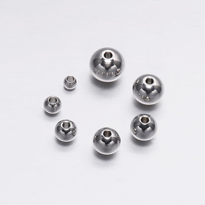 Round Stainless Steel Spacer Beads, 30-100pcs