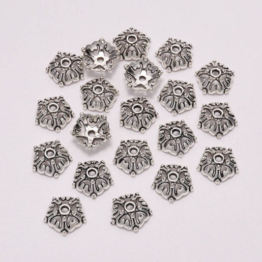 12 mm antike Sternblumen-Perlenkappen, 20 Stück