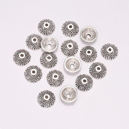 Capuchons de perles en tore de fleur en alliage de 10 mm, 20 pièces