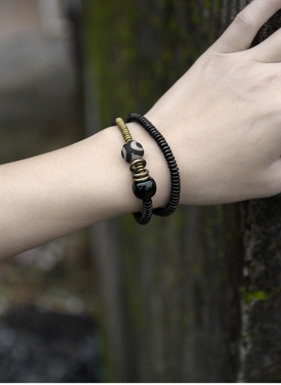 Black Onyx, Anti-evil Eye Ebony Beads Bracelet