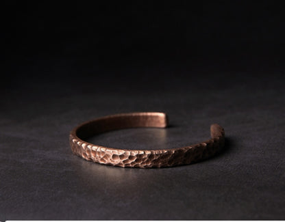 Hammered Solid Copper Vintage Cuff Bracelet