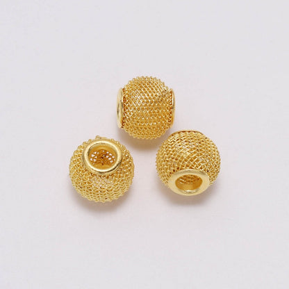 Perle d'espacement en maille métallique 10x12mm, grand trou, 10 pièces