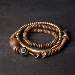 Multi-Layer Bracelet, Verawood and Vintage Copper Tibetan Bead