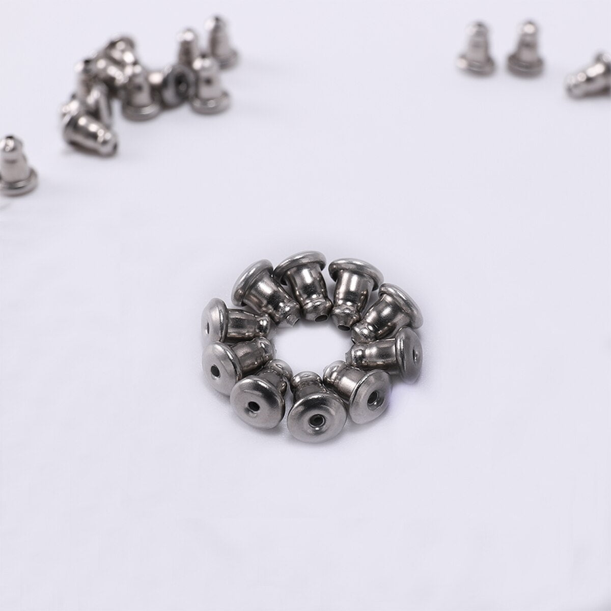 Stainless Steel Earring Studs Backs 4.8x5.8mm, 50pcs