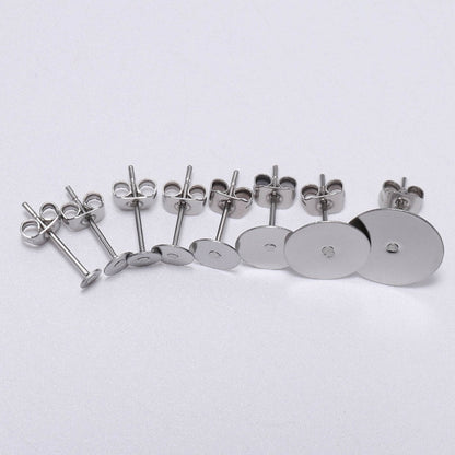 Stainless Steel Drops Ear Studs, 10pcs